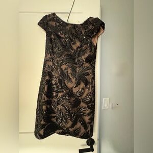 Adrianna Papell Black Sequin Mini Dress